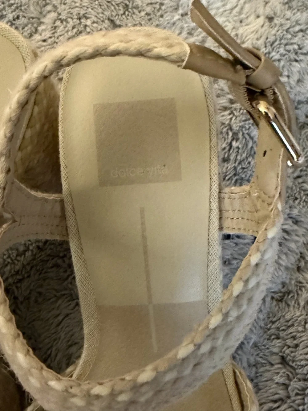 Dolce Vita Cream Braided Strap Block Heel Sandals - Picture 2 of 11